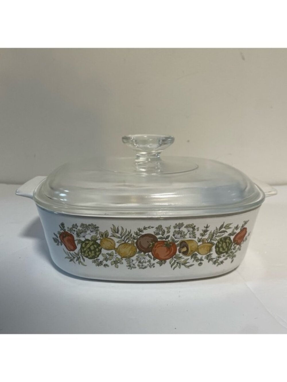 Vintage Corning Ware Spice of Life Casserole Dish with Lid – 8” x 8”